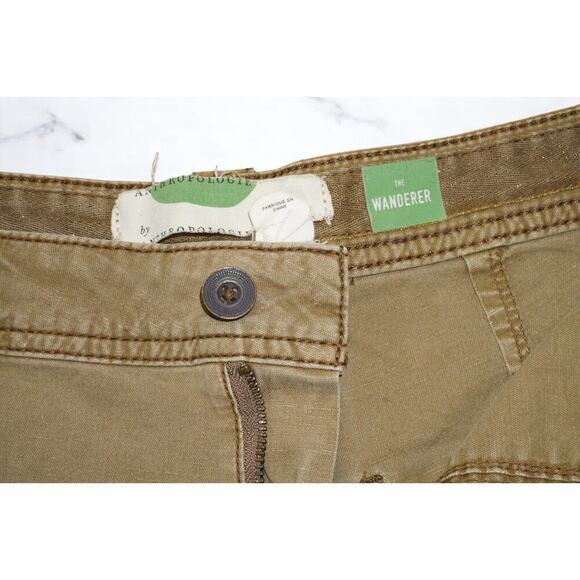 Anthropologie The Wanderer Utility Shorts 29 Faded Khaki Tan Olive Green GUC - Picture 8 of 8